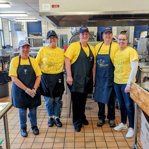 Kitchen staff grouped for photo